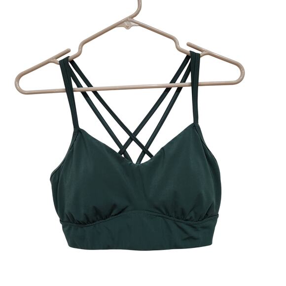 All In Motion Strappy Green Minimal Sports Bra Removable Pads Size Medium - Picture 1 of 4